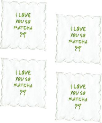 Tiramisu Set Of 4 I Love You So Matcha Cocktail Napkins