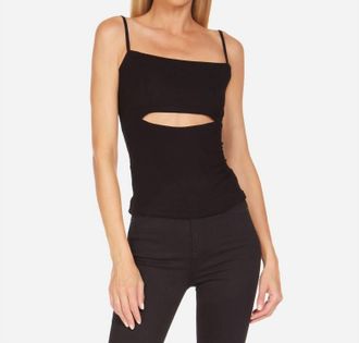 Michael Lauren Lonza Spaghetti Cut Out Top In Black