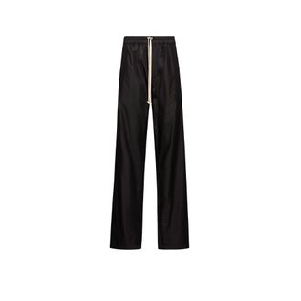 Rick Owens Moncler Straight Leg Taffeta Pants, Unisex, Black, Size: Xs