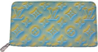 Louis Vuitton Monogram Empreinte Blue Yellow Leather Long Wallet (Bi-Fold) (Pre-Owned)