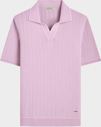 Bugatchi Mens Short-Sleeve Sweater with Johnny Collar