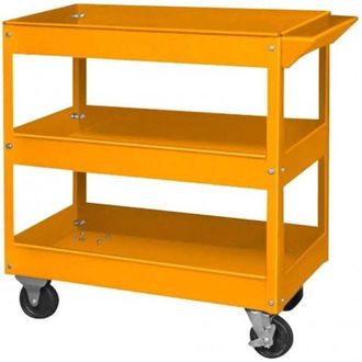Trade Shop Trade Shop - Carrello Porta Attrezzi Da Officina Portautensili 3 Ripiani Con 4 Ruote Acciaio