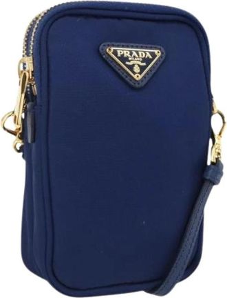 Prada Pre-owned Mini Bag - Dames - Vintage Mini Tas - Blauw - ONE Size - Nylon - Vintage