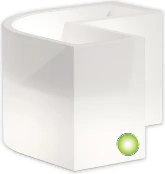 Monacis Monacis - Jardinera De Resina Luminosa Lampara Rectangular 80x80x35x72x72x27 Cm Mod. Flowerpot Angular Led Luz Verde