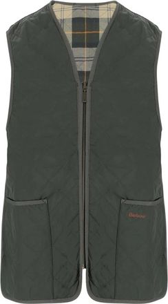 Barbour Omkeerbaar Gekwalte Vest Met Rits - Heren - Bodywarmers - Groen - M - Katoen - Jassen
