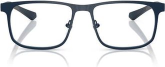 Emporio Armani 55mm Square Optical Glasses in Matte Blue /Demo Lens at Nordstrom