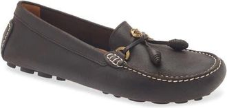Versace Nubuck Driving Loafer in Radica Gold at Nordstrom, Size 41