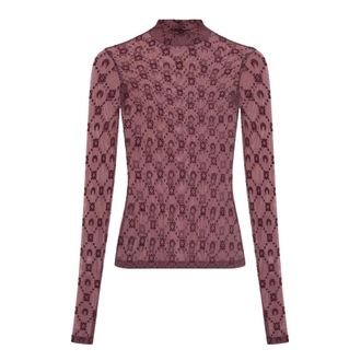 Marine Serre Dames, Blouses & Shirts, Rood, Maat: XS Polyamide