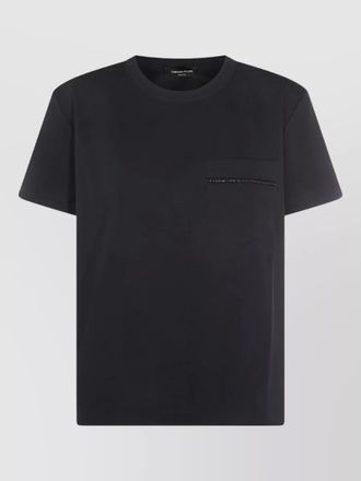 Fabiana Filippi short sleeve top crew neck zip pocket