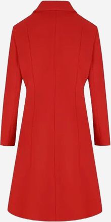 Gucci Womens Wool Coat With Gg Buttons Red
