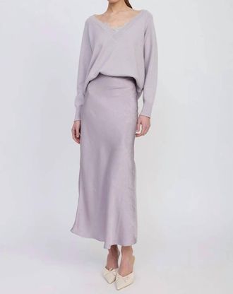 En Saison Bias Cut Skirt In Lavender