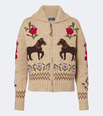 Polo Ralph Lauren Intarsia wool and cotton zip-up cardigan