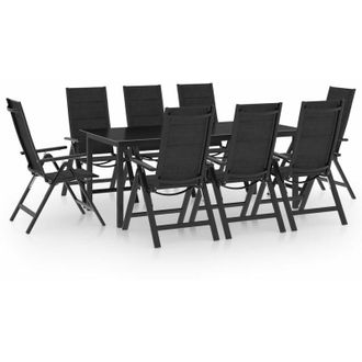 vidaXL 9 Pcs Dining Set Para Jard&iacute;n De Aluminio Antracita