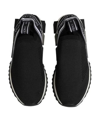 Dolce & Gabbana Womens Black Slip On Sorrento Low Top Sneakers Shoes 05+pa+pl+vi