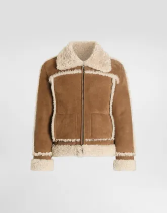 Dolce & Gabbana Sheepskin Jacket - Man Coats And Jackets Beige 46