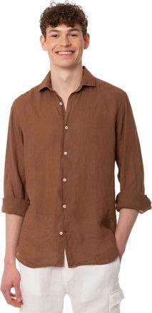 MC2 Saint Barth Man Brown Linen Pamplona Shirt