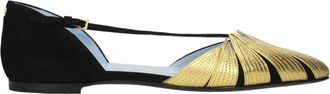 Valentino Garavani Leather Flat Sandalen - Dames - Ballerinas - Zwart - 36 1/2 EU - Leer - Schoenen