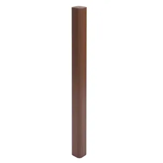 Hhg Hhg - Poste De Aluminio Sarthe Valla Wpc, Poste De Columna, Sistema Enchufable, 98cm, Marr&oacute;n