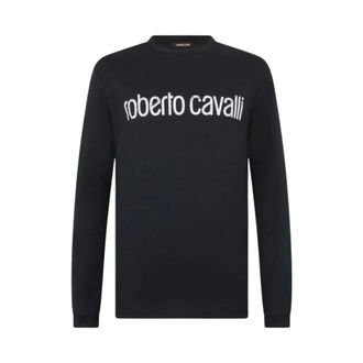 Roberto Cavalli Heren, Tops, Zwart, Maat: XL Katoen
