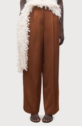 Mango Straight Leg Suit Pants in Cognac at Nordstrom, Size 10