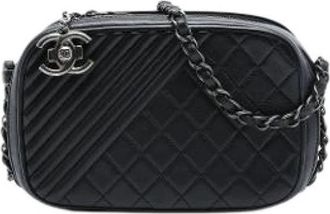 Chanel Pre-owned Coco Boy Camera Bag - Dames - Vintage Schoudertas - Zwart - ONE Size - Leer - Vintage