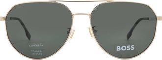 HUGO BOSS Green Pilot Mens Sunglasses BOSS 1473/F/SK 0J5G/QT 61