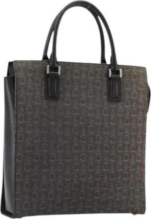 Celine Pre-owned Vintage C Macadam Canvas Hand Bag - Dames - Vintage Shopper - Zwart - ONE Size - Leer - Vintage
