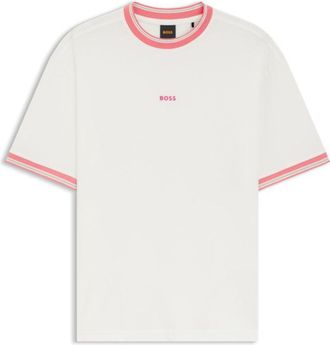 BOSS Relaxed-fit T-shirt in cotton with striped trims
