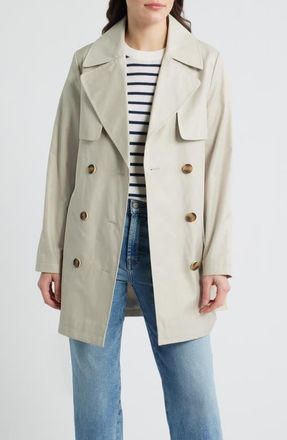 Via Spiga Water Resistant Cotton Blend Trench Coat in Tone Cream at Nordstrom, Size X-Small
