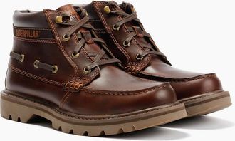 CAT Mens Caterpillar Colorado Boat Mid Leather Mens British Tan Boots - Brown - Size: 11