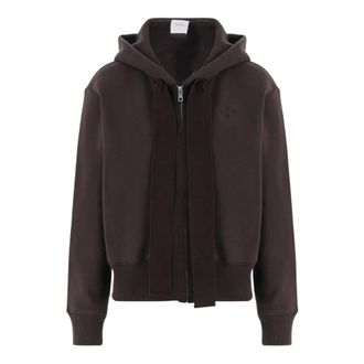 Patou Hoodies & sweatvesten, Dames, Bruin, M, Katoen, Katoenen hoodie met rits