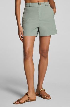 Spanx SPANXsupersmooth High Waist Stretch Twill Shorts in Sage Brush at Nordstrom, Size 3X