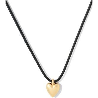 Jennifer Fisher Puffy Heart Cord Choker Necklace in Yellow Gold at Nordstrom