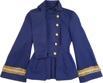 Alexander McQueen Blue Military Double Breasted Jacket Size XXS