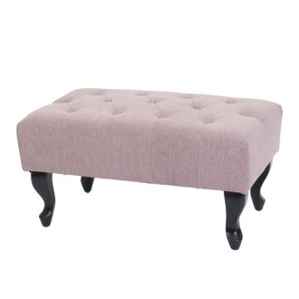 Hhg Hhg - Nunca Usado] Otomana Chesterfield, Taburete Reposapi&eacute;s, Tejido/textil Hidr&oacute;fugo 39x77x47cm, Rosa Claro