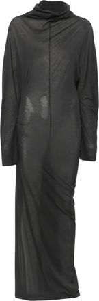 SOEUR Lola ruches maxi jurk - Dames - Maxi kleedjes - Grijs - S - Katoen - Kleedjes