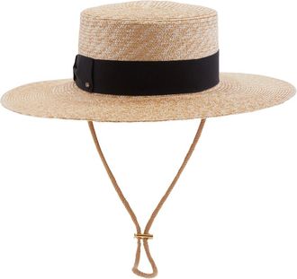 Gucci Straw Hat With Grosgrain Detail, Size X-Large