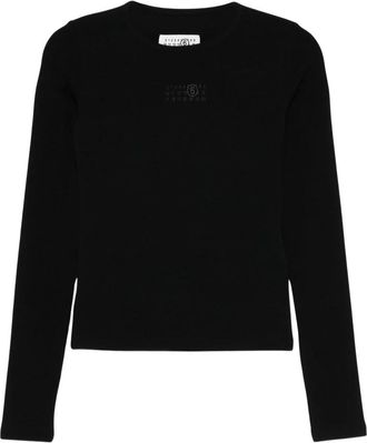 Maison Margiela Top a girocollo a coste - - Tops - Donna - Nero - S