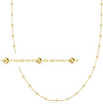Ross-Simons Italian 2mm 10kt Yellow Gold Bead Station Necklace