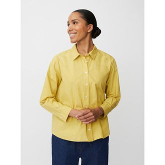 Masai MaImma Long Sleeve Collared Shirt in Golden Green at Nordstrom, Size Xx-Large