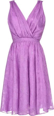 Pinko Elegante Fil Coupe Jurk Ellie 2 - Dames - Korte kleedjes - Paars - M - Kleedjes