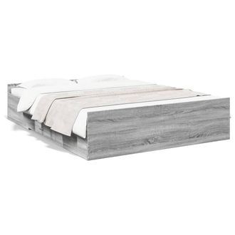 Berkfield Home Bed Frame w/Drawers Frame Grey Sonoma 150x200 cm King Size