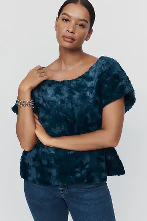 Maeve Faux Fur Tee
