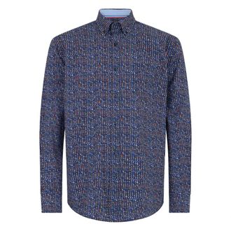 Paul & Shark Shirt met prints - Heren - Casual Overhemden - Blauw - L - Katoen - Overhemden