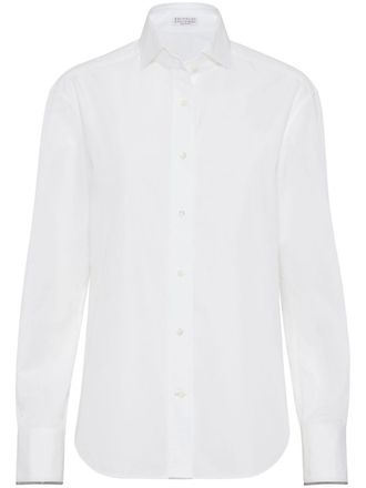 Brunello Cucinelli Camicia con rifinitura Monili - Bianco