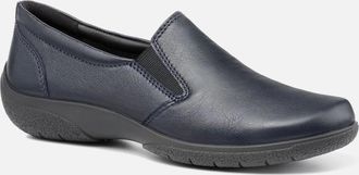 Hotter Womens Glove II Womens Wide Fit Slip On Shoes - Navy - Size: 6.5