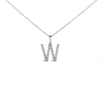 House of Brilliance Sterling Silver Diamond Accent A-Z Initial Pendant Necklace in Sterling Silver |W at Nordstrom