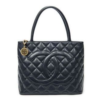 Chanel Pre-owned Womens Medallion Tote Shoulder bag - Blue/Navy - One Size