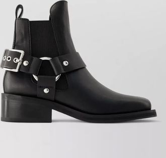 Ganni leather chelsea ankle boots