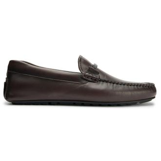HUGO BOSS Mens Noel Mocc Shoes - Brown Leather - Size UK 9